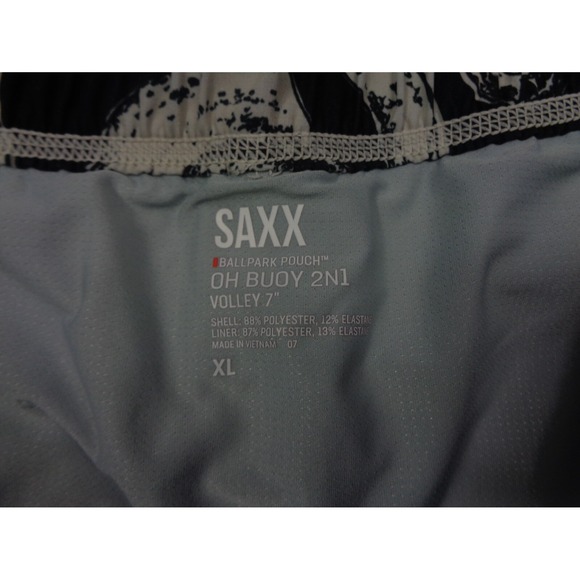 Saxx Shorts Mens XL Bananas Oh Buoy 2N1  Swim Shorts Ballpark Pouch Droptemp - Picture 8 of 10